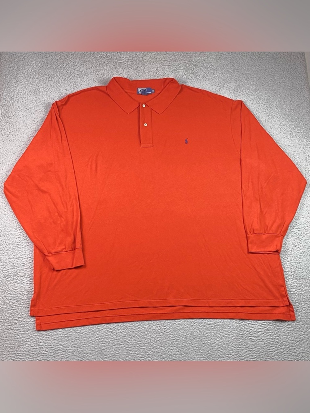 Polo Ralph Lauren Shirt Men's Size 6XL Big Orange Long Sleeve Cotton Collared